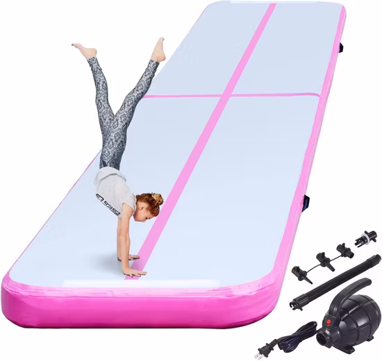 Tapete inflável de ginástica com logotipo personalizado por atacado para tapete de ioga esportivo