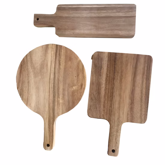 Tábua de servir pequena redonda de madeira de acácia FSC com seda