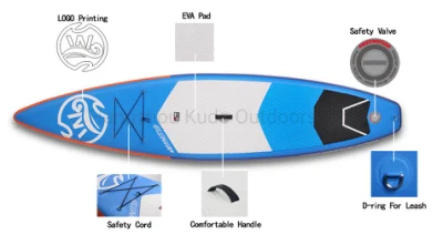 Prancha de surf inflável longa antiderrapante Sup