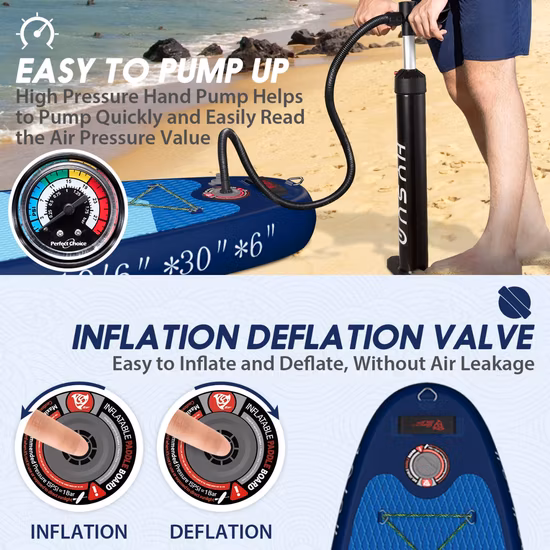 Drop Stitch Insuflável de Camada Dupla Stand up 10′6′′ Sup All Round Paddle Board para surfar durante todo o ano